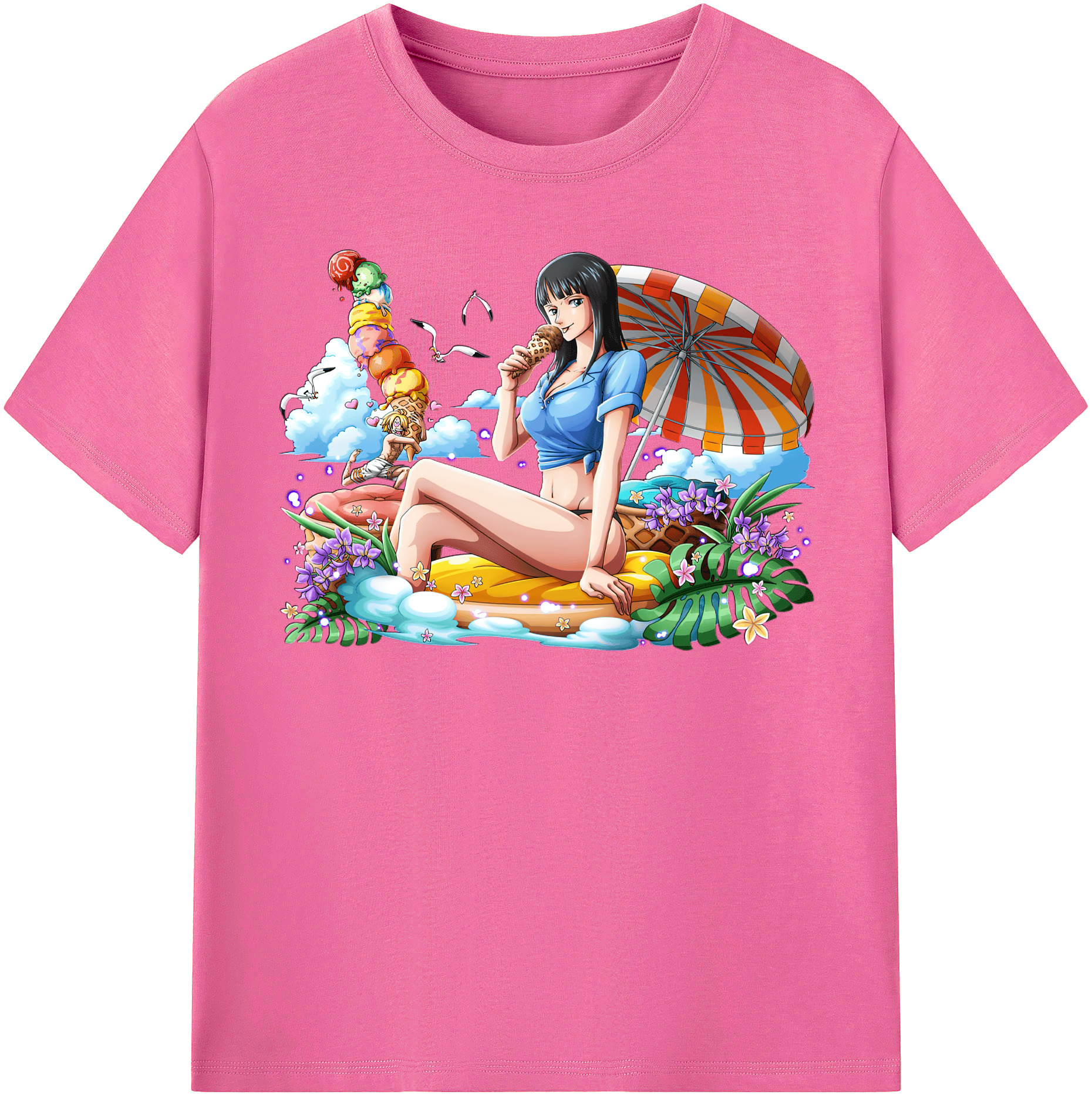 ワンピース ニコ・ロビン ONE PIECE Nico Robin レディースカジュアルプリントTシャツ（綿100％）
